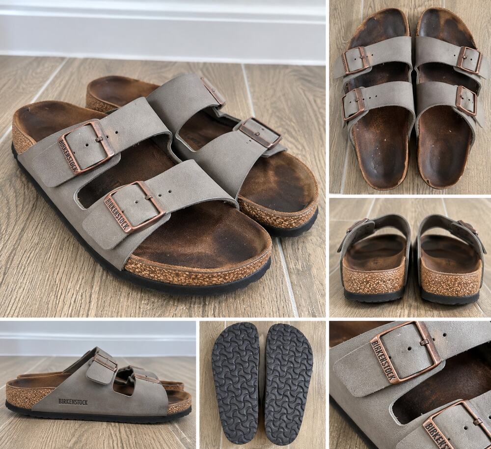 Birkenstock Arizona Gray Double Strap Sandals EU 41 US 10/10.5
